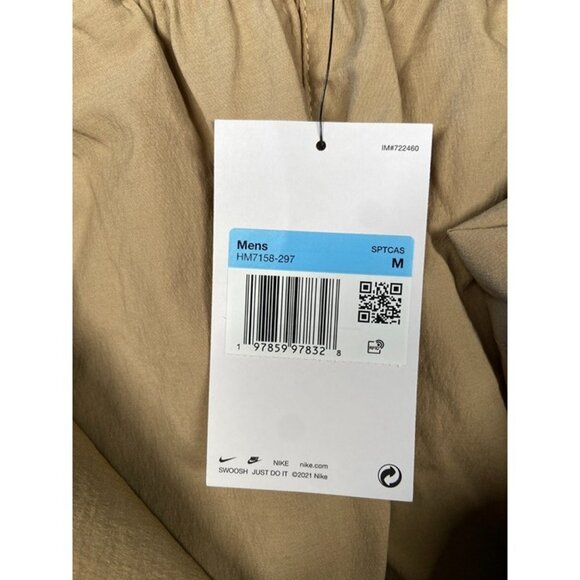 Nike NSW Tech Woven Colorblock Oversized Pants Size Medium Men Beige HM7158-297 - Picture 7 of 7